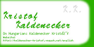 kristof kaldenecker business card